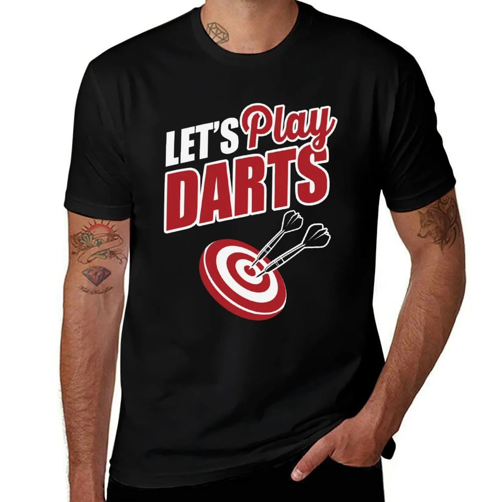 

Let's play darts T-Shirt t shirts for man cotton soft t shirt man designer t shirt custom print T-Shirt