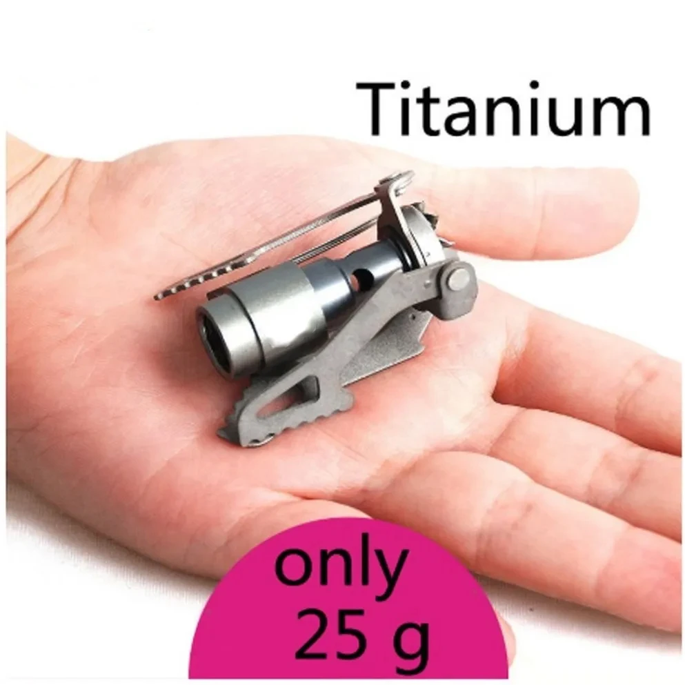 

Титановые мини-газовые горелки для кемпинга, 3000 т, 25 г, цельная карманная плита, складная портативная кухонная печь для походов на открытом воздухе ﻿