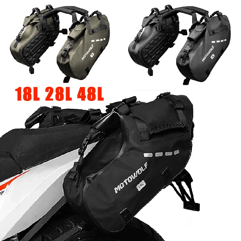 Motorcycle Saddle Bag Waterproof Motor Side Bags Shoulder Bag Universal Motorbike Panniers Side Storage Tail Bag Large Capacity