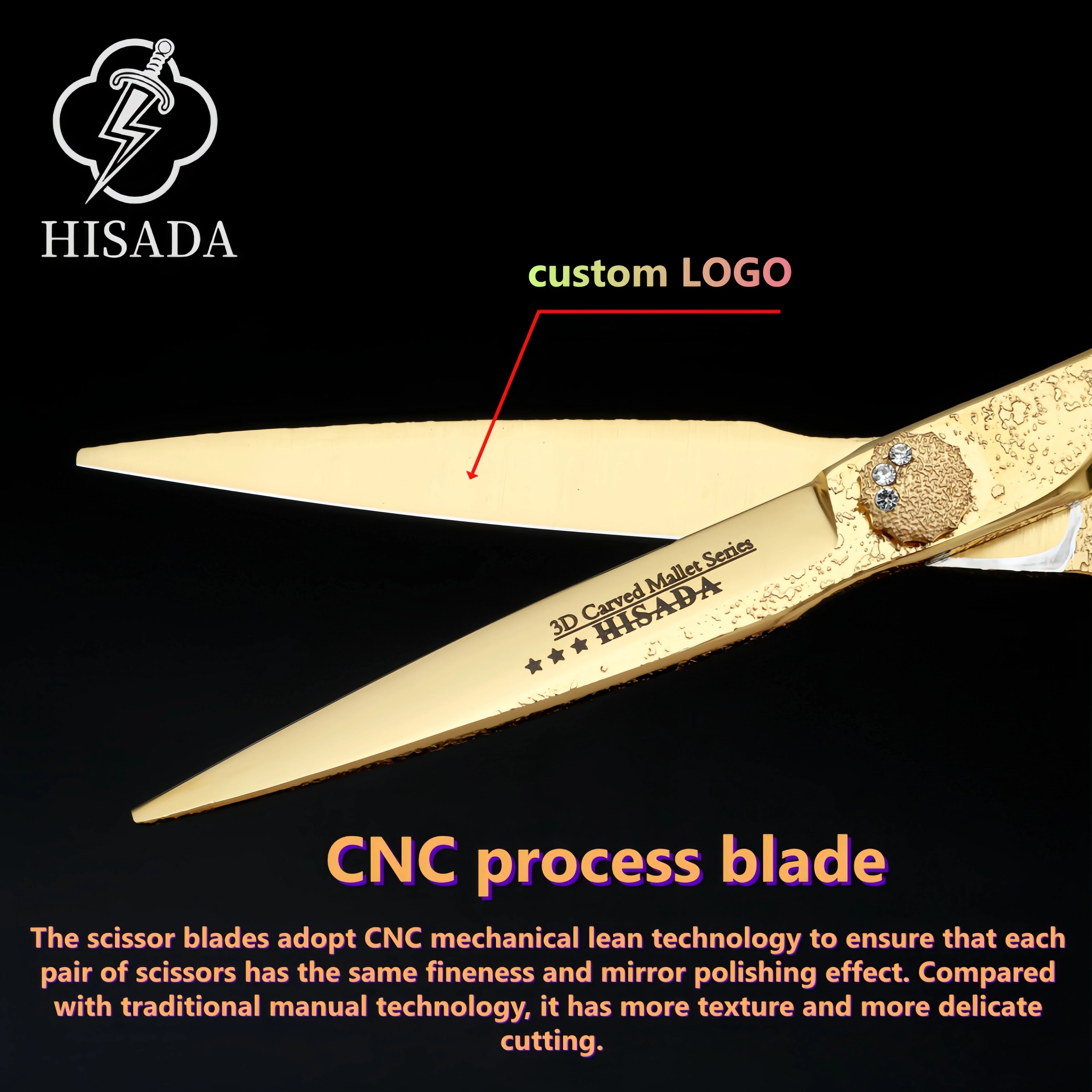 

Парикмахерские ножницы HISADA, профессиональные ножницы для барберов, 6.2 и 6.5 дюймов, материал VG10, профессиональные ножницы для парикмахеров.