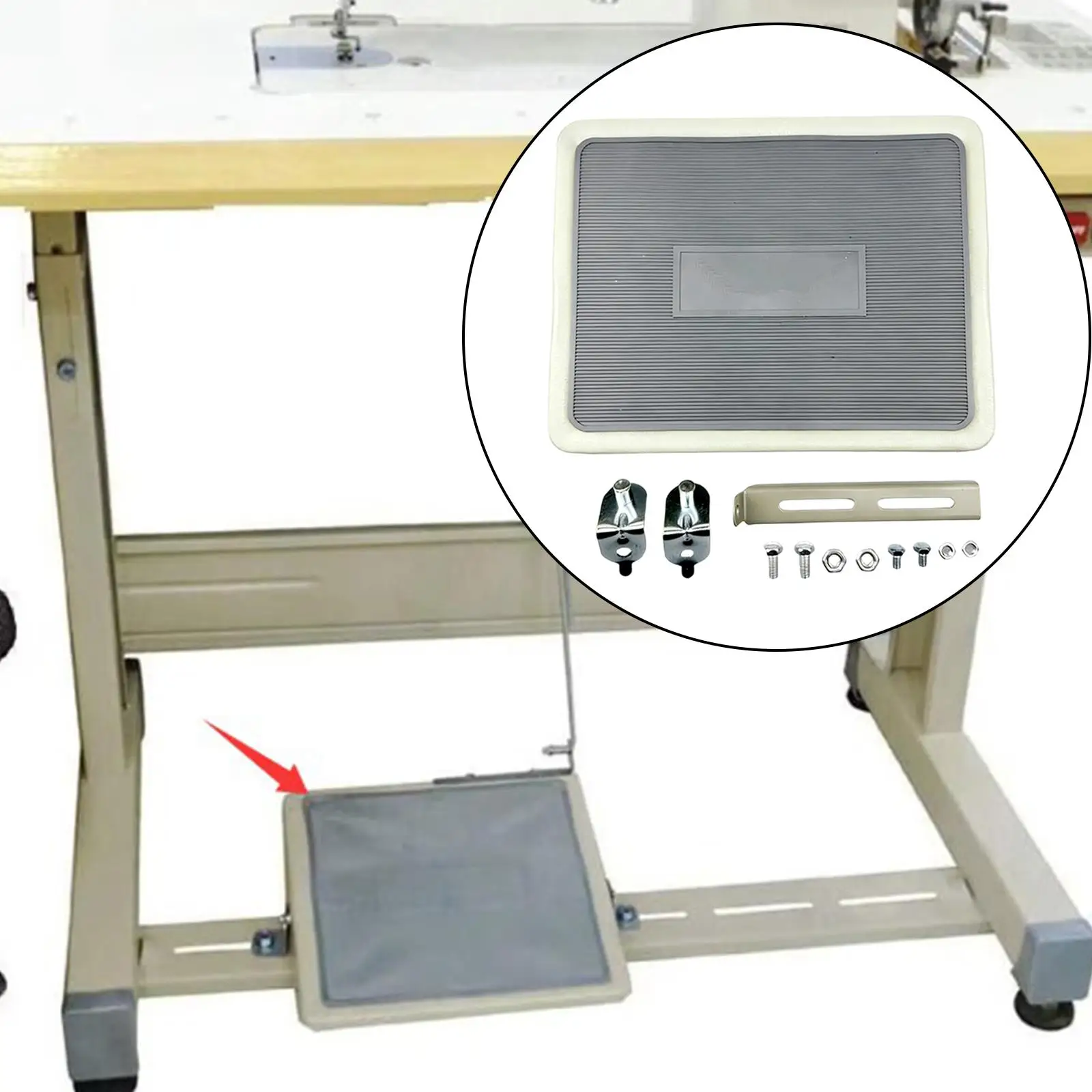 Foot Pedal Assembly Set Easy Install Metal Construction Replacement Accessory for Home and Industrial Sewing Machine