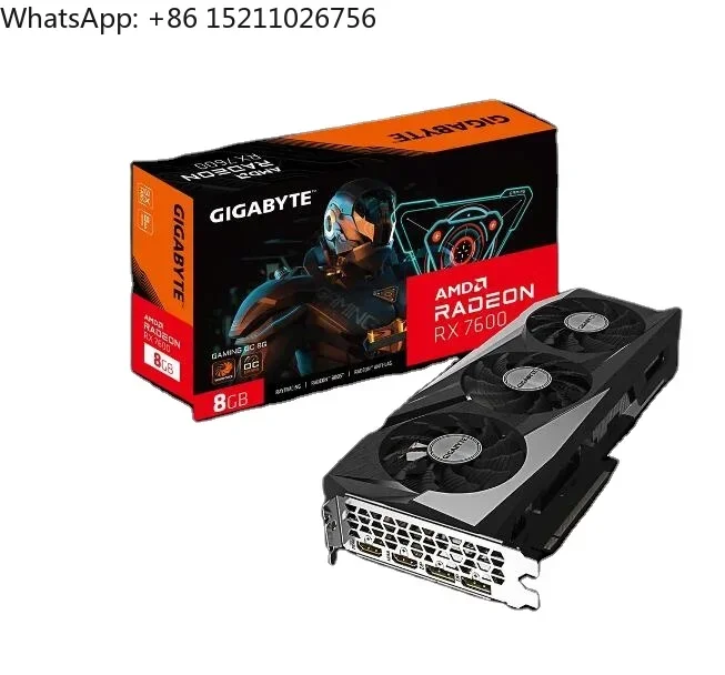 2024 New gigabyt RX 7600 GAMING OC 8G graphics card rx 7600 amd video card