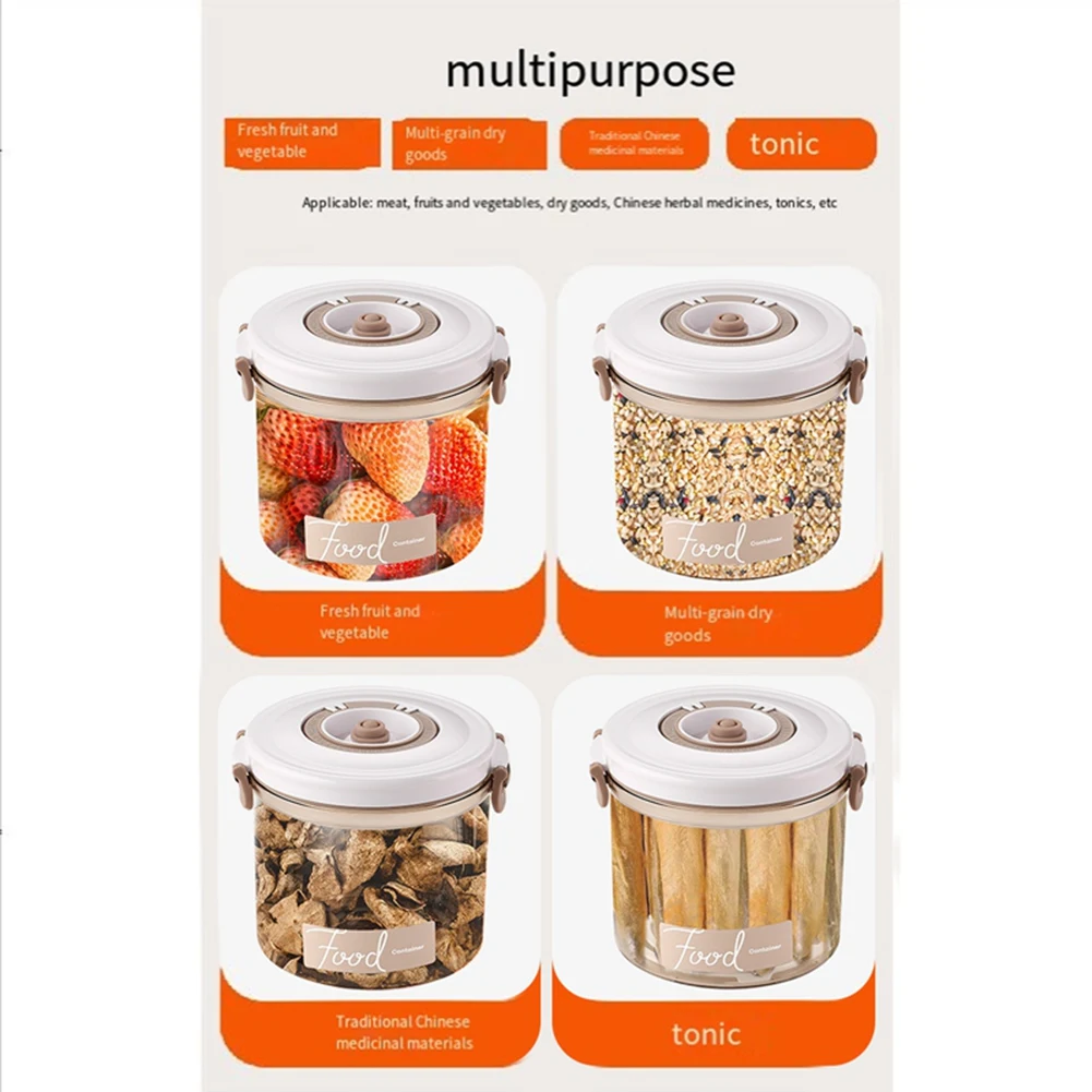ABLG Vacuum Containers For Food Storage With Manual Pump, Portable Pantry Universal Vacuum Sealer 2.3L Easy Install Easy To Use