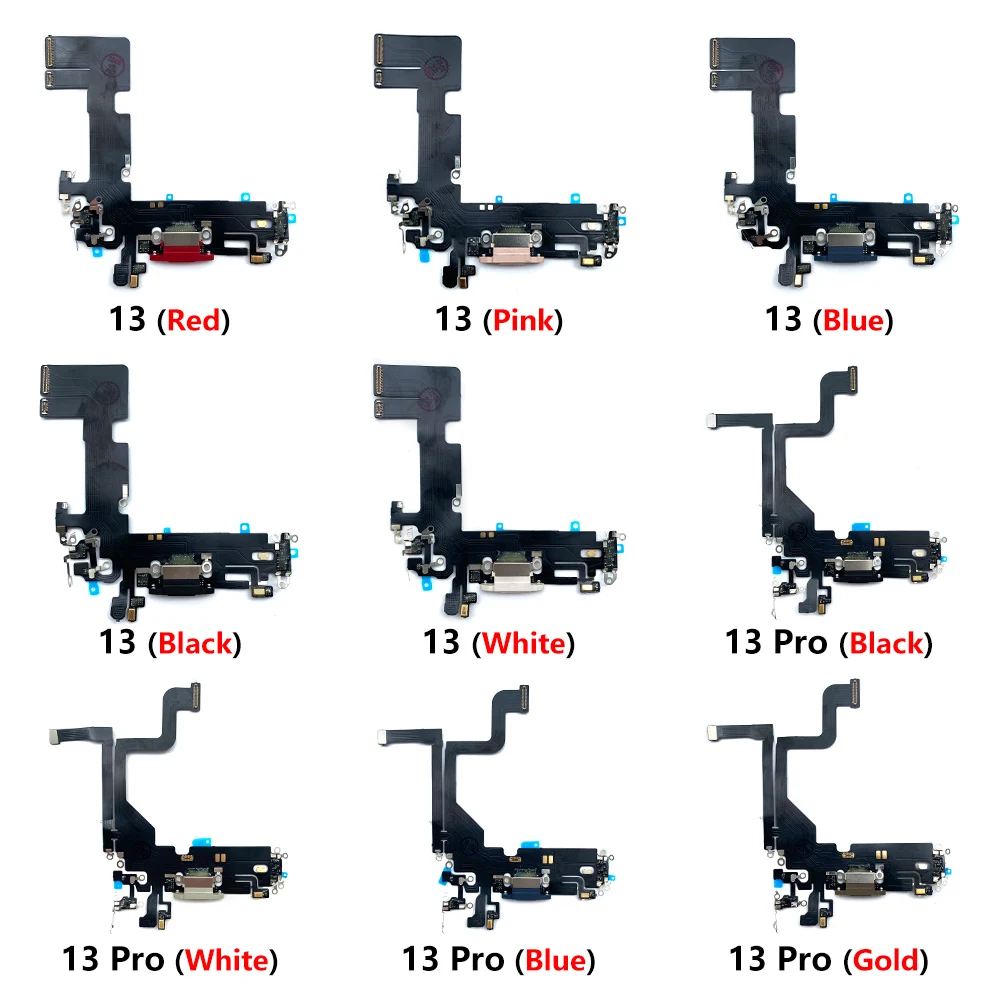 10 Pcs For IPhone 13 USB Charging Port Dock Connector Flex Cable For IPhone 13 Pro Dock Charger Flex Replacement Parts