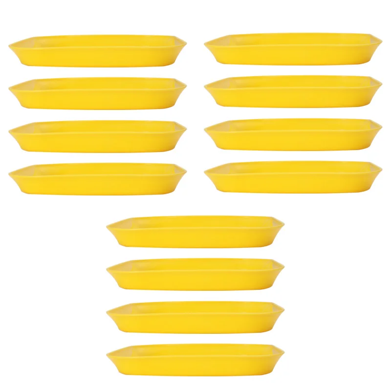 4/8/12pcs Yellow plastic snack plate can be reused suitable for home kitchen restaurant snack dessert fruit