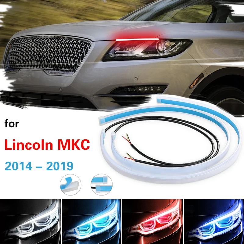 

For Lincoln MKC 2014-2019 Drl Cars LED Lighting Strip Daytime Running Lights Flexible Waterproof Strips Light 12V Auto Headlight