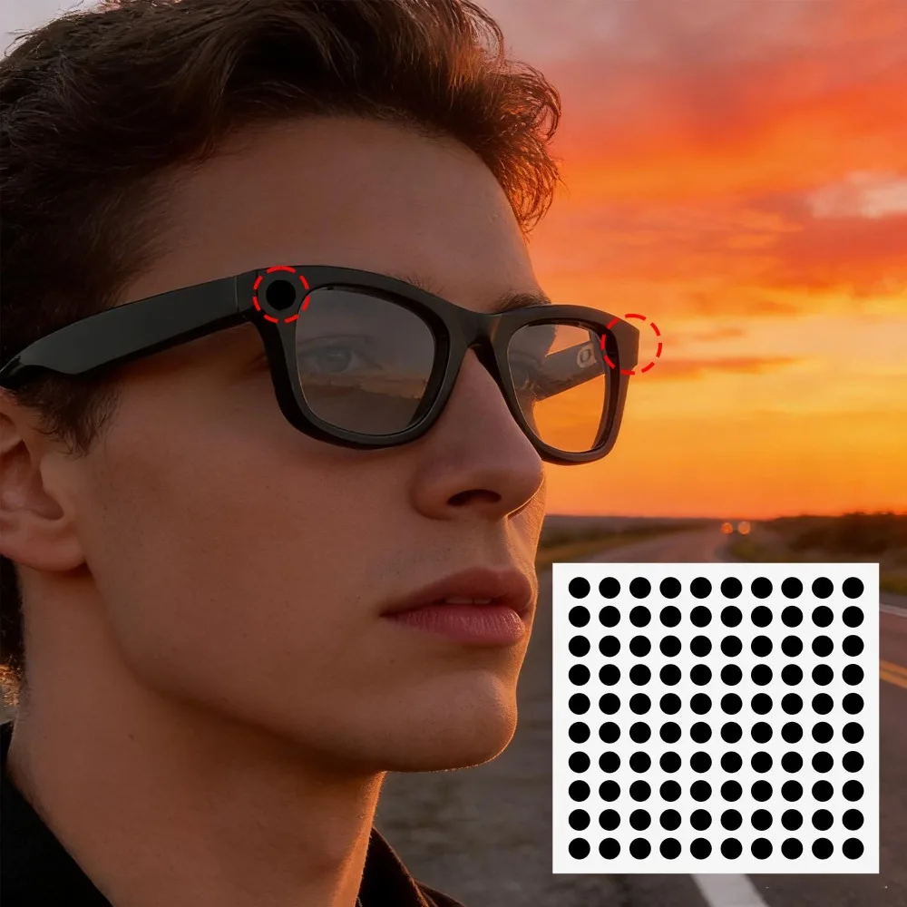 100-300pcs Light Blocking Sheet Stickers LED Cover Blackout Patch 5mm Self Adhesive Shading Dots for Ray-Ban Meta Smart Glasses
