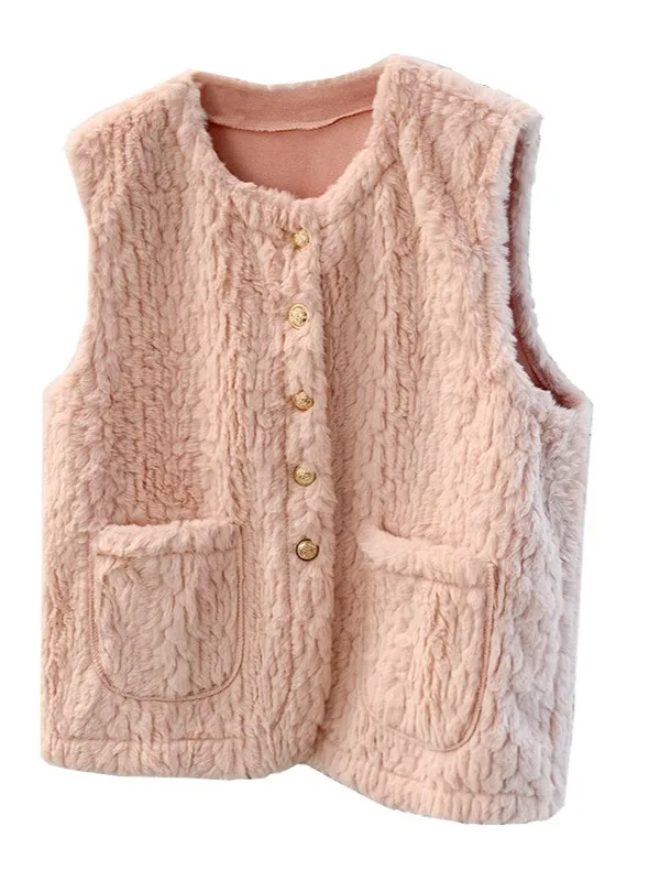 Lose leichte Warmthl Svel große rosa Weste Jaet Outlet Winter New Sle Faionable Damen Faion