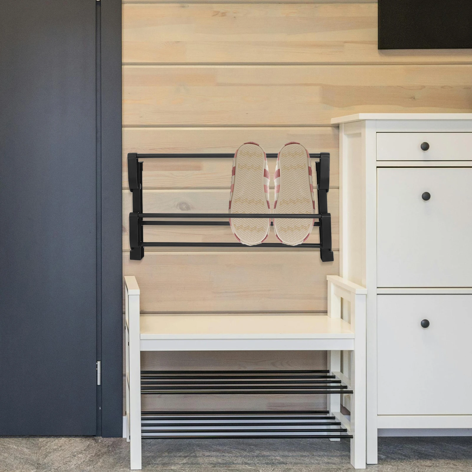 

Shoe Mounted Saver Door Entryway Storage ABS Multi-functional No Drilling Plastic Metal