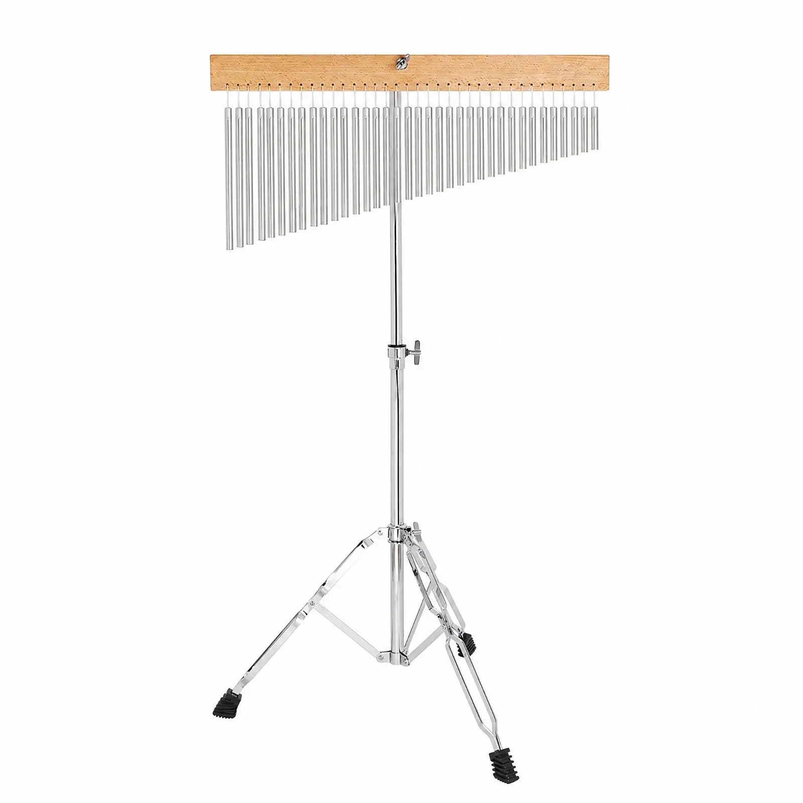 Metal Wind Chime Percussion 36 Graduated Tones Silver Finish with Stand for Artist Stage and Training Use