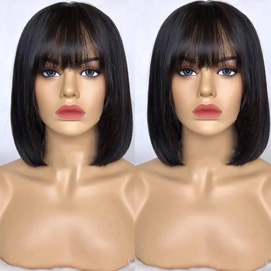 200% Brazilian yaki Straight Short Bob 3x1 Lace Frontal Human Hair Transparent Lace Front Human Hair Bob Wig For Black Women