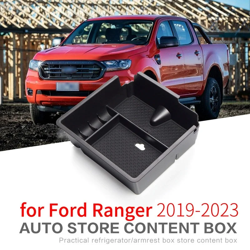Car Centre Console Storage Box For Ford Ranger T9 2023 2024 2025 / Raptor / Wildtrak X / XL XLT / Limited / Tremor / Platinum