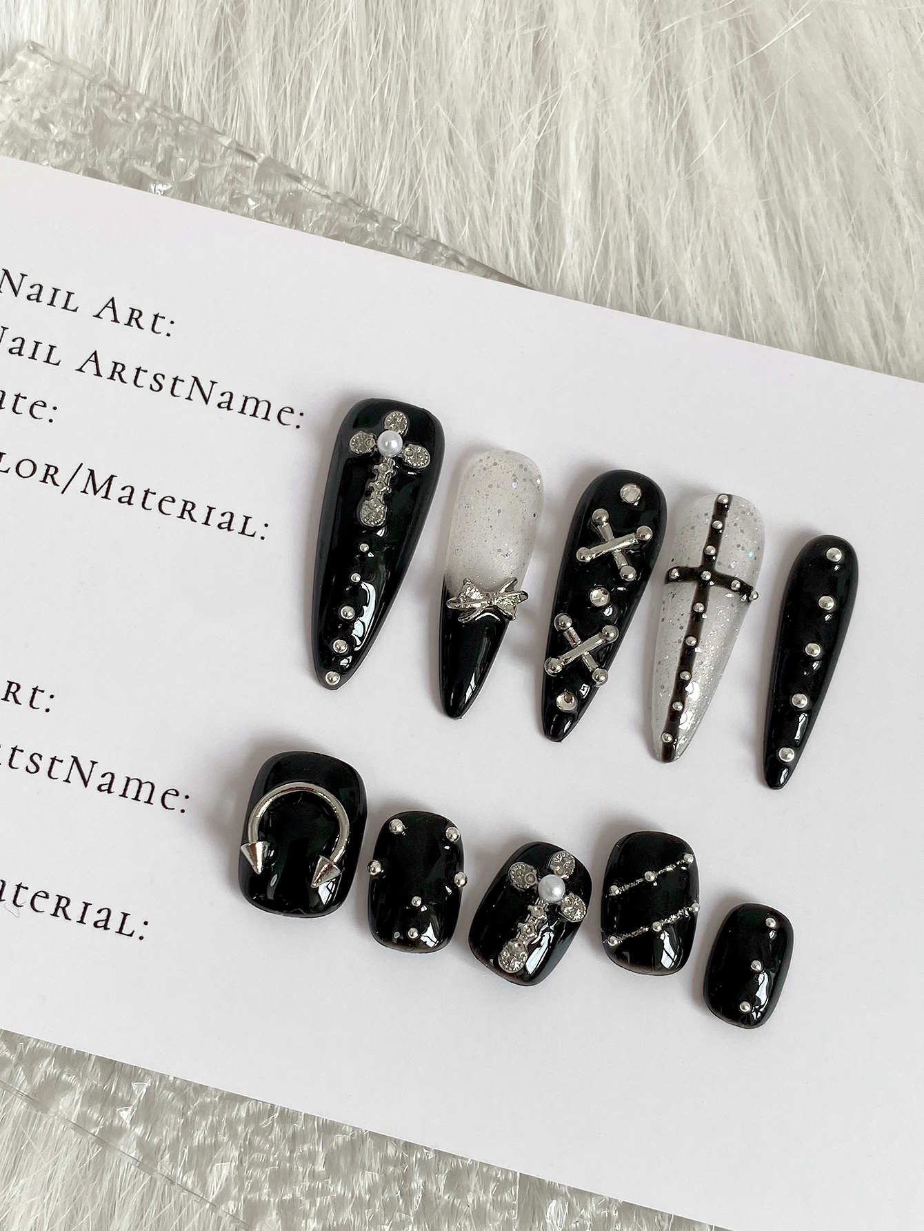 Nail Art Press On - Ongles à coller de style punk