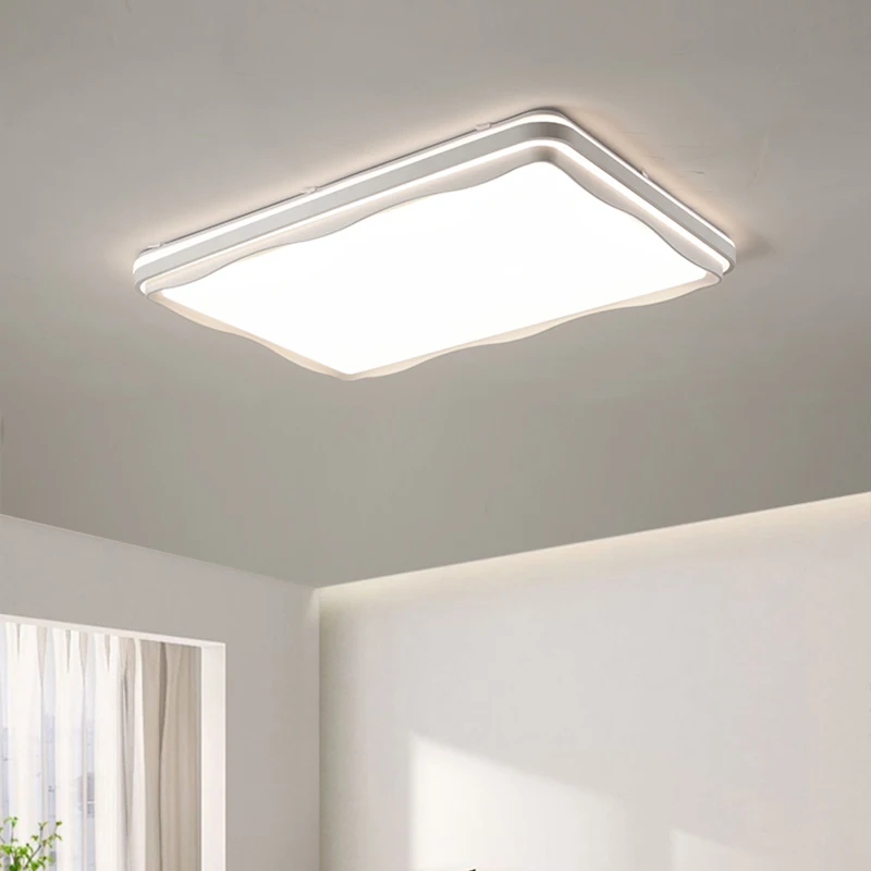 Modern Dimmable LED Ceiling Light Round Square Flush Mount Lamp For Living Room Bedroom Dining Room Indoor Home Decor