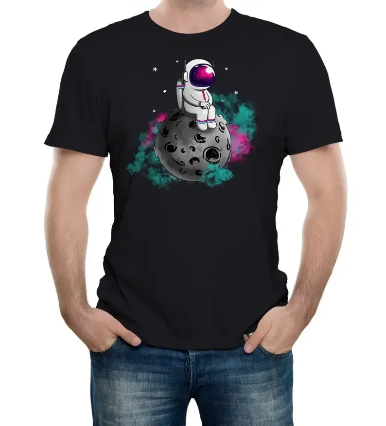 

Reality Glitch Spaceman Moon Mens T-Shirt