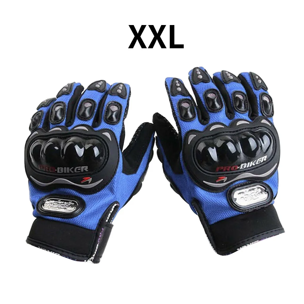 Guanti da moto sci all\'aperto ciclismo guanti da moto assorbimento degli urti antiscivolo blu L