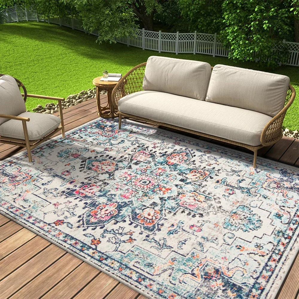 Bohemian Washable Picnic Mat Outdoor Courtyard Carpet Living Room Bedroom Non-slip Islamic Interactive Prayer Carpet