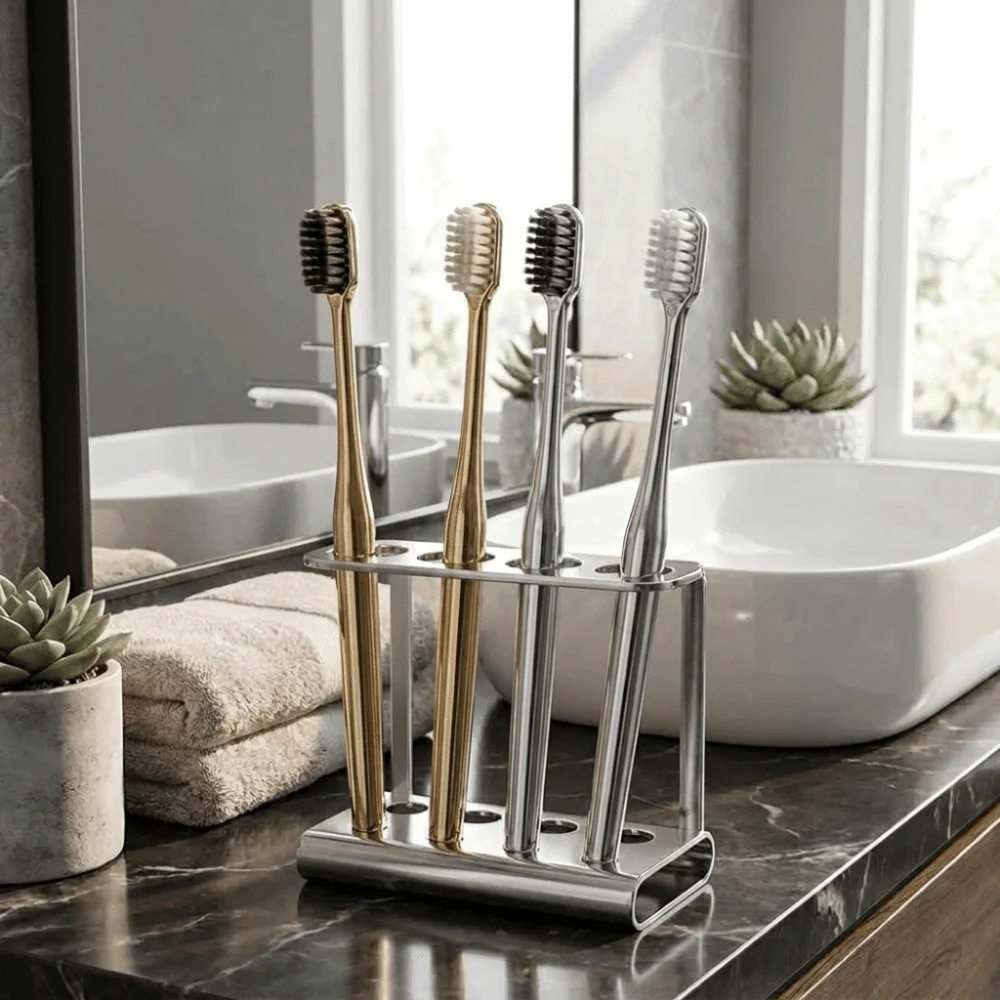 Oral Care Luxury Manual Toothbrush Gold Silver Soft Bristles Dental Brushes Portable Dental Care Adult Tooth Brush Adult Use