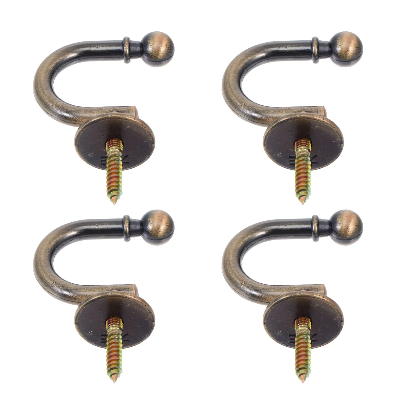 4 Pcs Curtain Hook Vintage Curtains Heavy Duty Hangers Wall Shelf Brackets Hat Tiebacks for Home Household