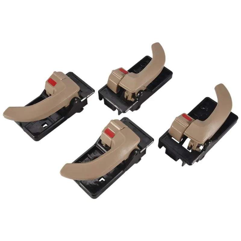 New 4PCS Car Interior Door Handle Left Right Inside Door Handle Replacement Set For Tucson 2005-2009 Beige