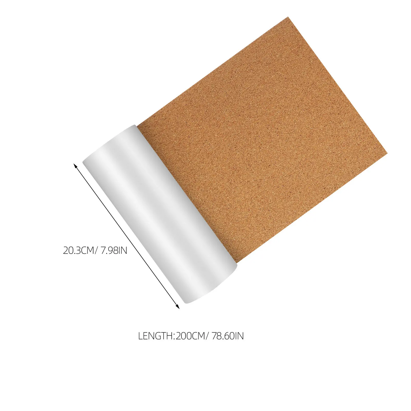 2 Rolls Peel Stick Self Adhesive Cork Board Sheet Roll for Bulletin Notice Boards DIY Office Wall Craft Cork Panel