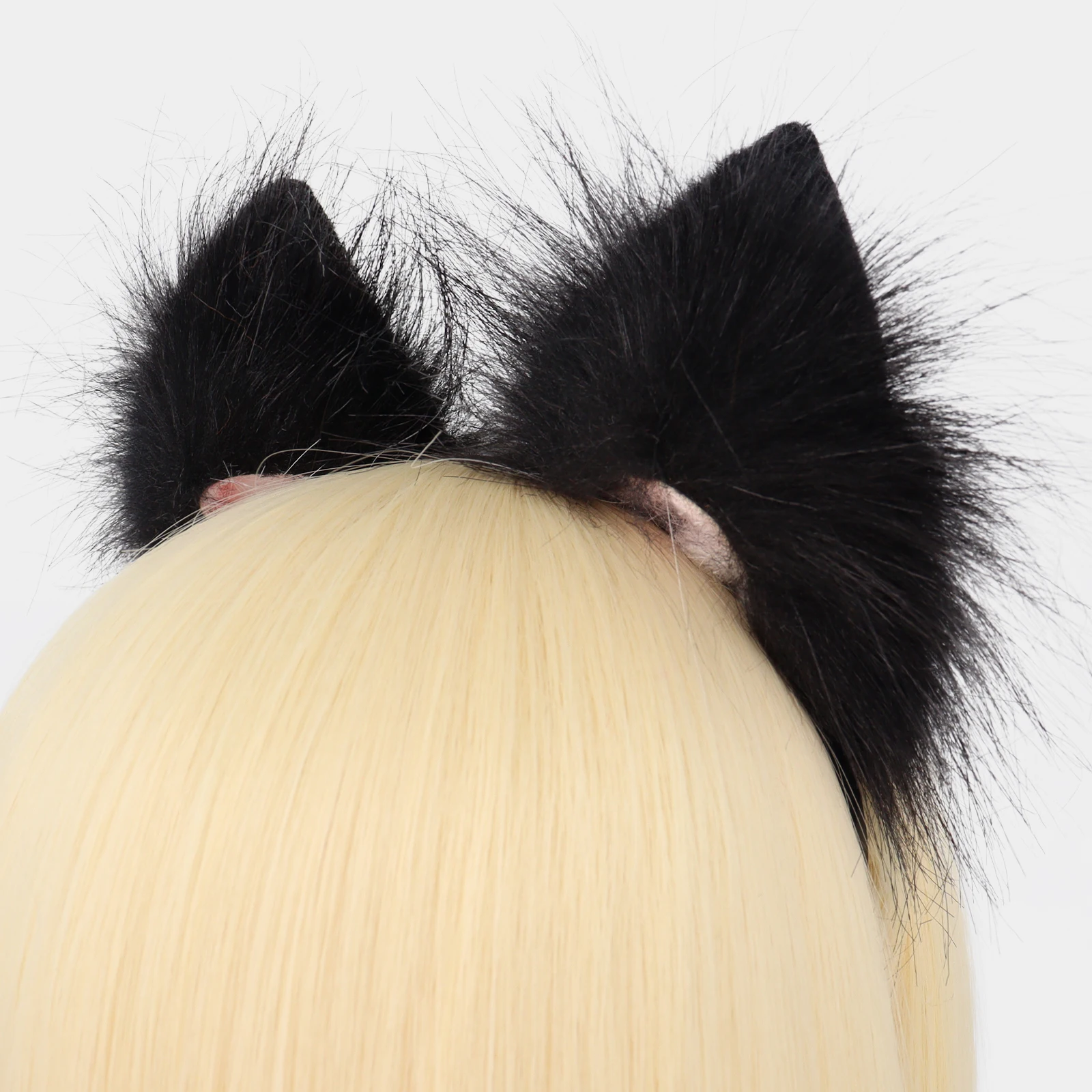 Handmade Faux Fur Animal Ears Headband Furry Cat Fox Ear Hairhoop Headwear Costume Accessory for Cosplay Masquerade