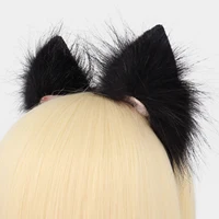 Handmade Faux Fur Animal Ears Headband Furry Cat Fox Ear Hairhoop Headwear Costume Accessory for Cosplay Masquerade 2