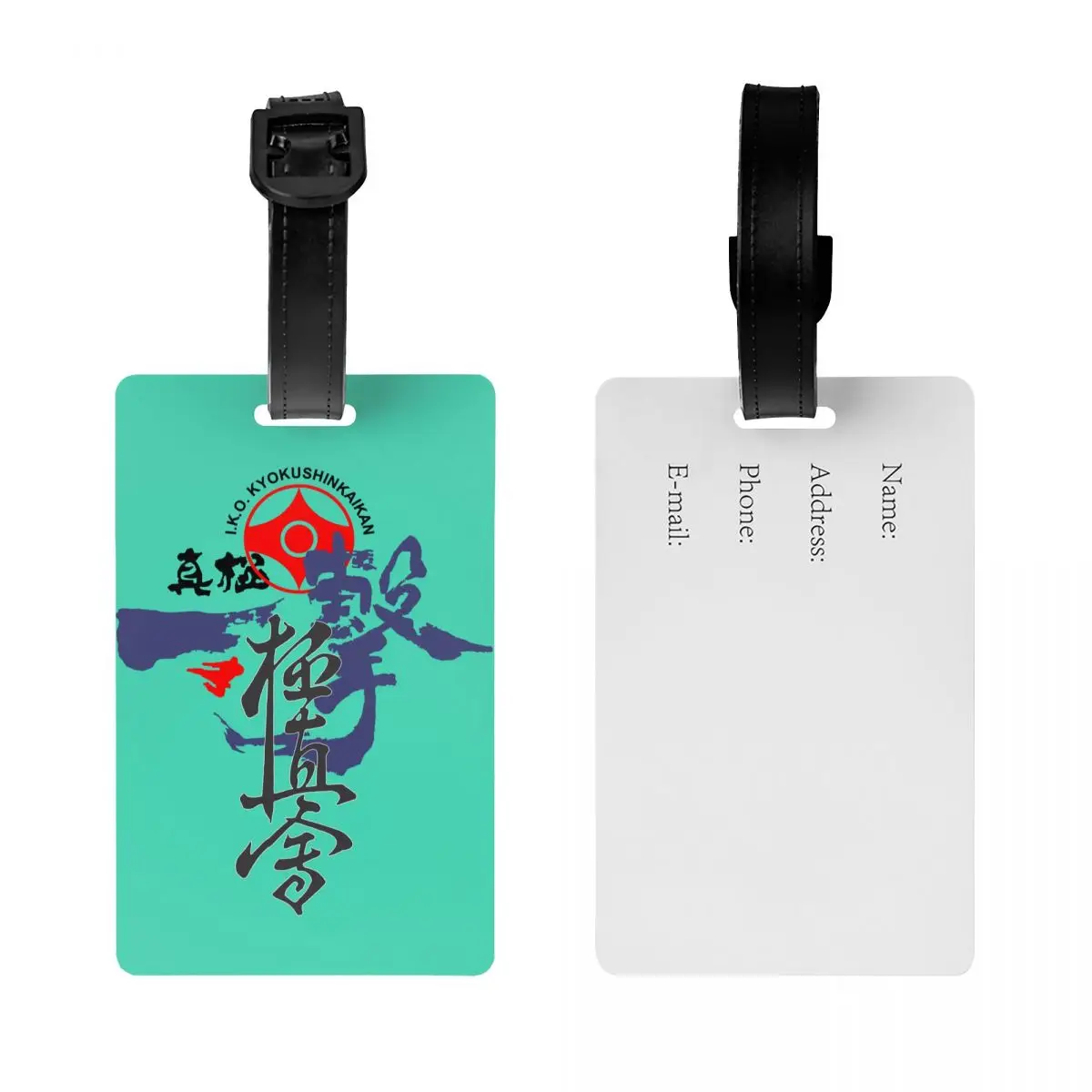 Kyokushi-Etiqueta De Bagagem Personalizada com Cartão De Nome, Karatê, Artes Marciais, Tampa De Privacidade, Etiqueta De Identificação Para Saco De Viagem, Capa Mala