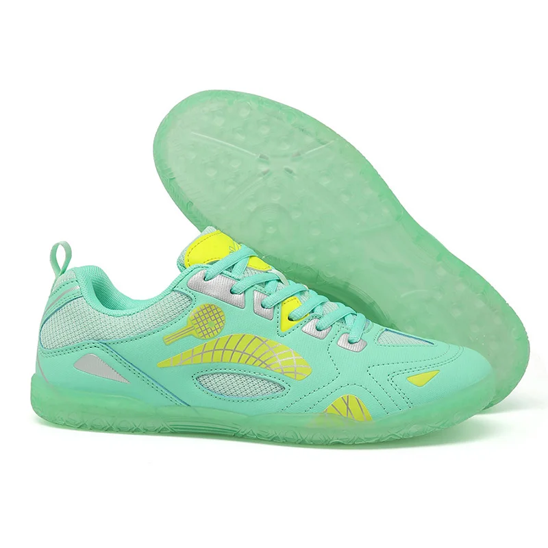 2026 Green Color Table Tennis Shoes For Unisex Anti Slip Badminton Shoes Training Athletic Shoe Top Quality Indoor Court Shoe
