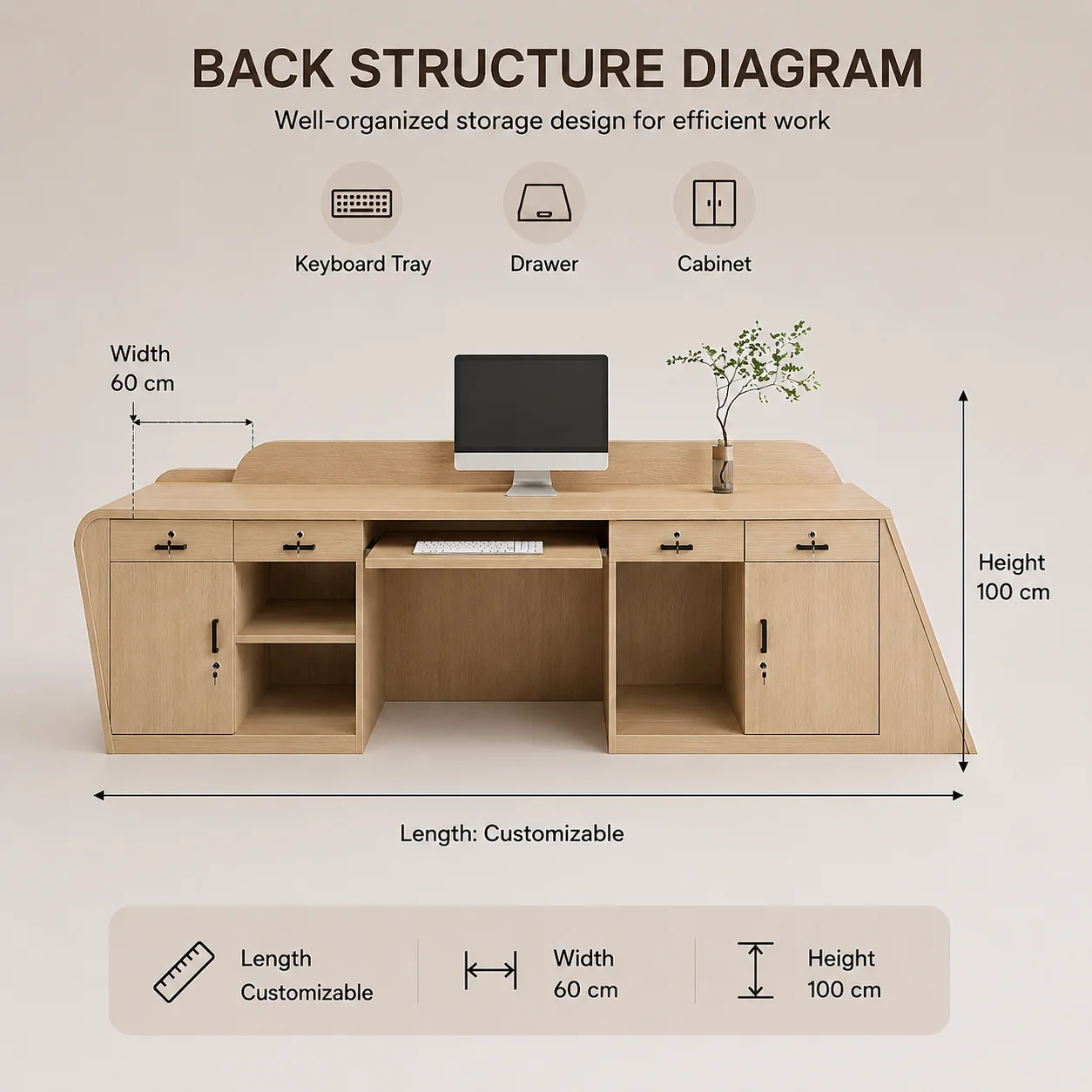 Wholesale Modern Minimalist Irregular Reception Desk With LED Light Luxury Wood Grain Office Front Desk For Hotel Lobby
