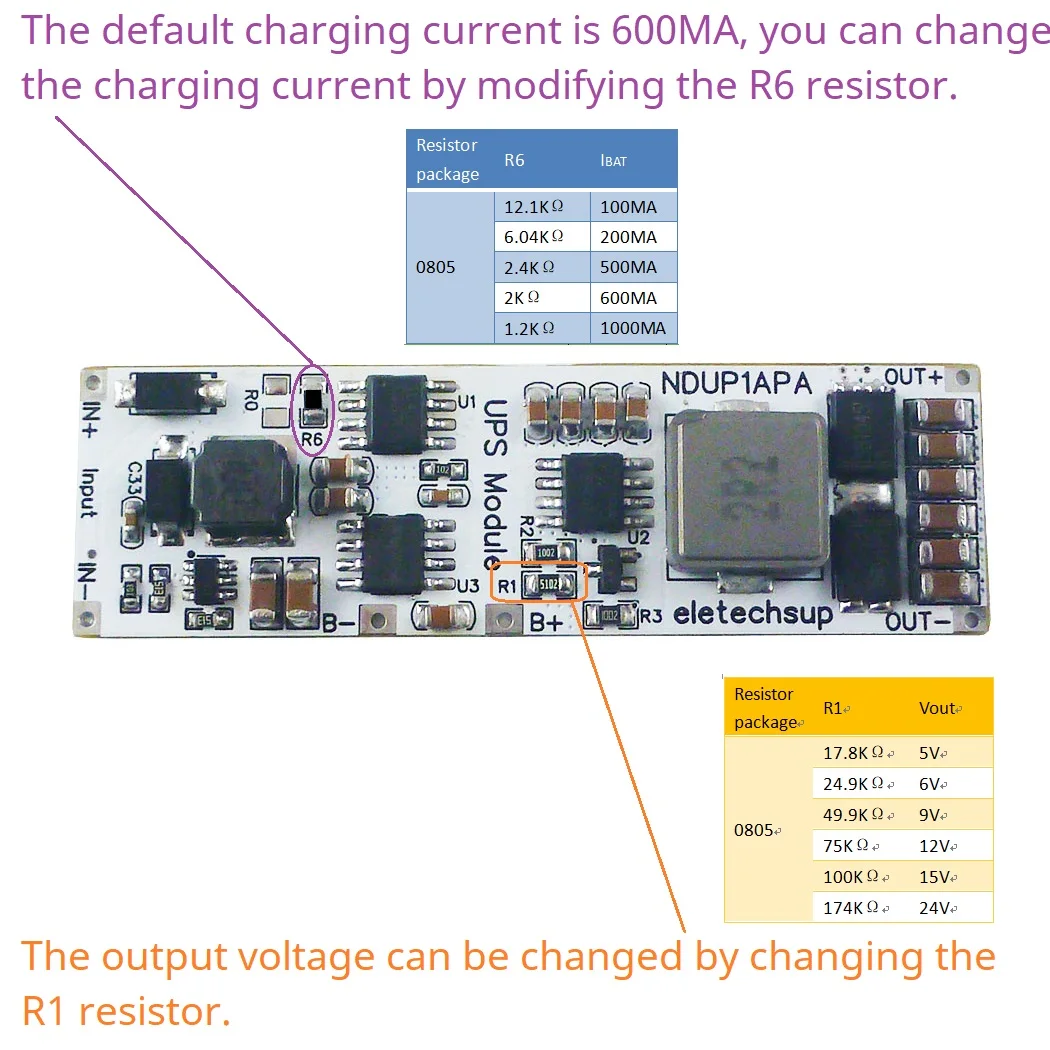 Imagem -03 - Carregador de Bateria de Lítio de Grande Potência Rede Doméstica de Descarga Módulo Ups In-out 3.7v 4.2v dc 5v 6v 9v 12v 15v 24v