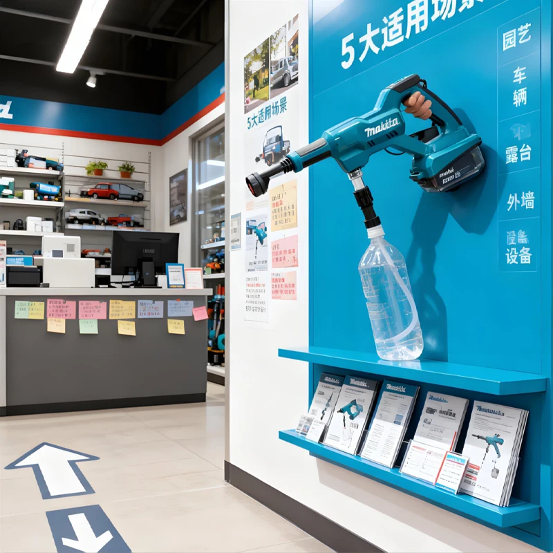 

18V Makita DHW180 Luxury Package 6.0AH Two Electric One Charging 2.4MPa High Voltage 5-in-1 Nozzle Car Washing Machine