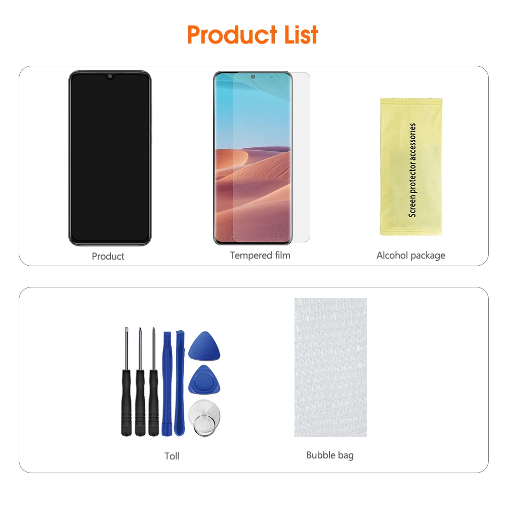 100% Tested for Xiaomi Redmi Note 8 Pro Display, For Redmi Note8Pro M1906G7I,M1906G7G Screen Replacement,with Digitizer Assembly