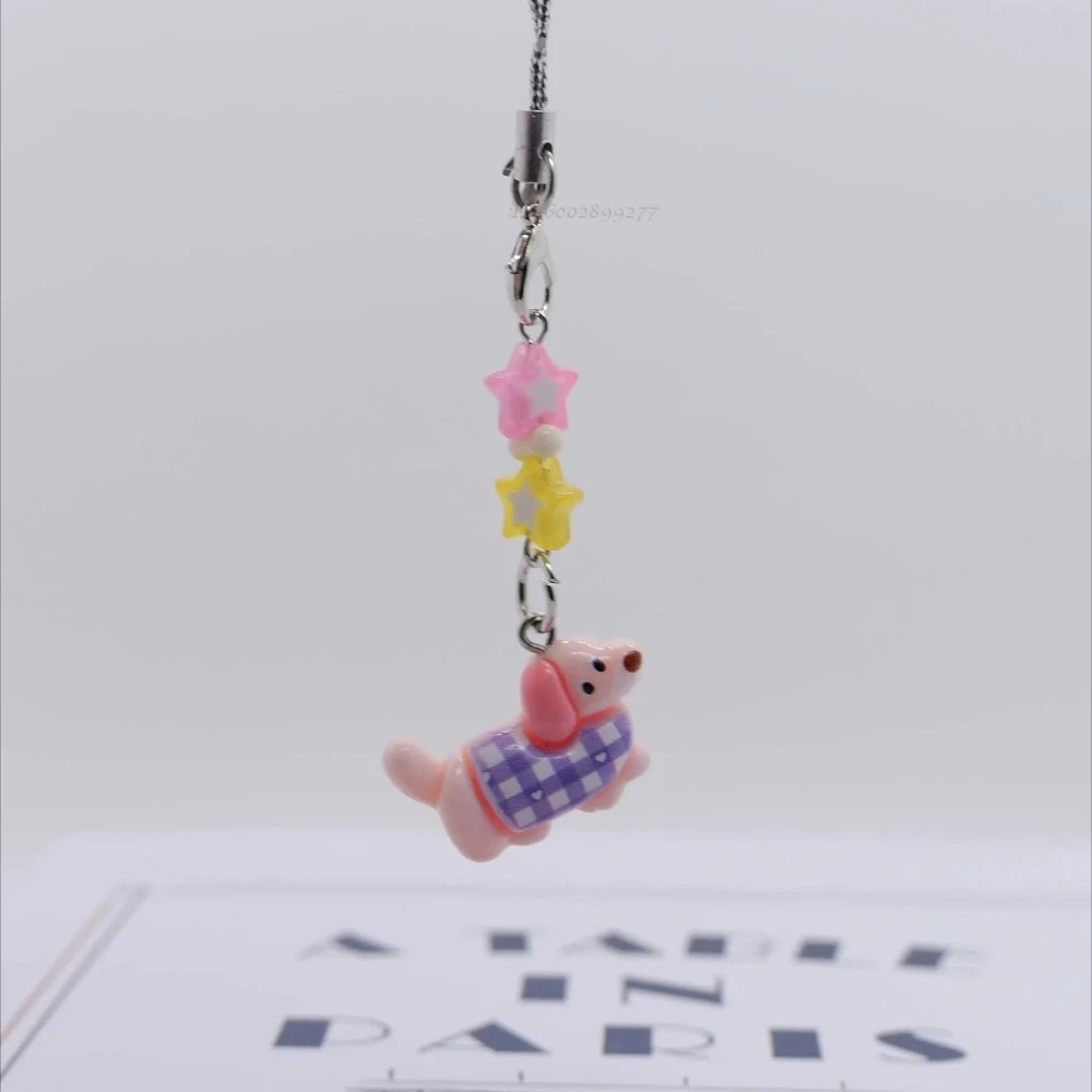 Cute Cartoon Dachshund Phone Strap Keychain For CDD Camera Backpack For AirPods Headphone Anti Loss Charm DIY Accessories