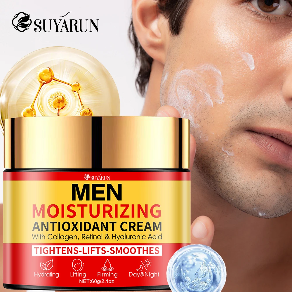SUYARUN Men's Firming Anti-Aging Face Cream - Intense Hydration, Fast-Absorbing & Oil-Free Formula for All Skin Types.