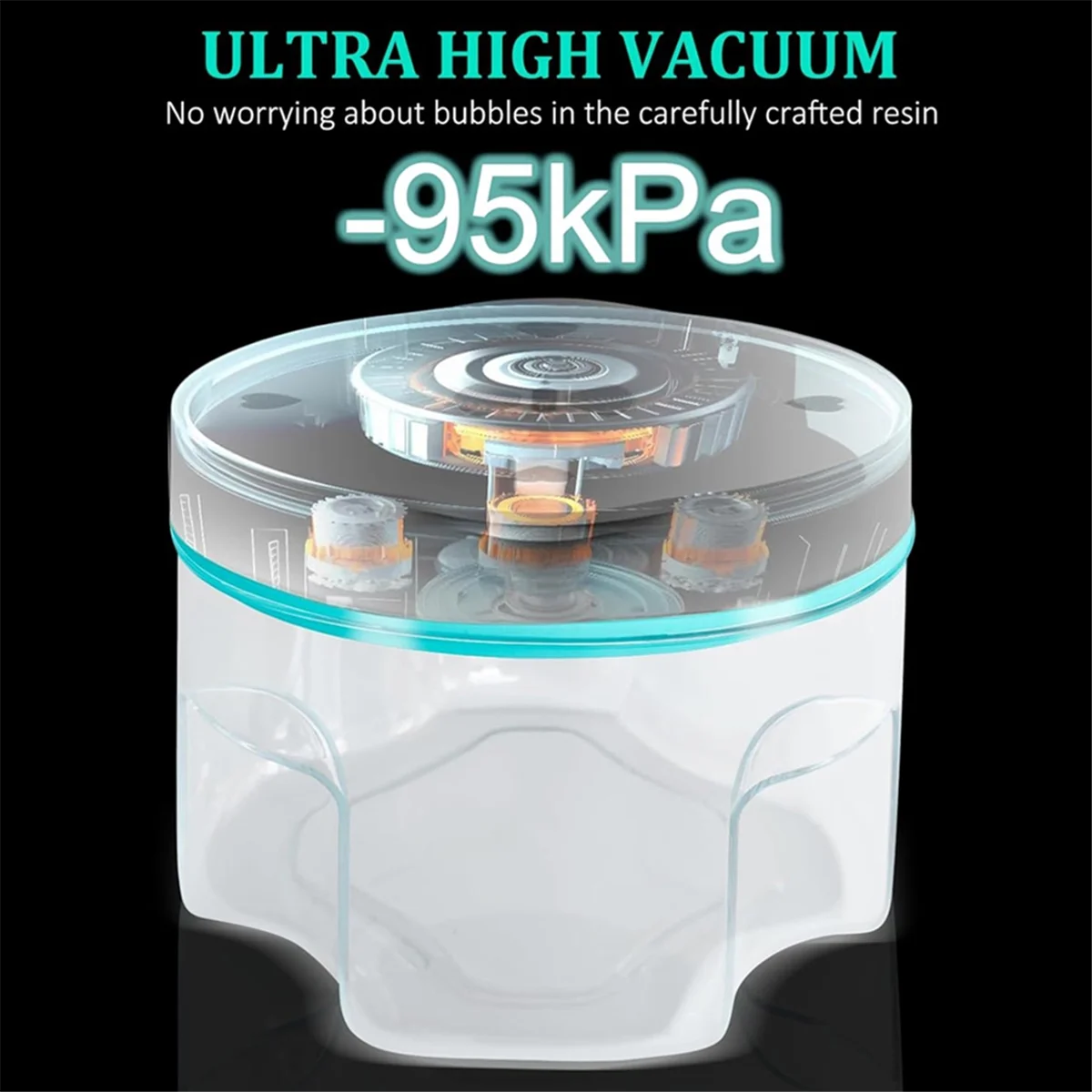 

NEW Resin Bubble Remover 3-9 Minutes Efficient 99% Bubble Removal -95kPa Resin Vacuum 2L Epoxy Resin Airless Machine US Plug