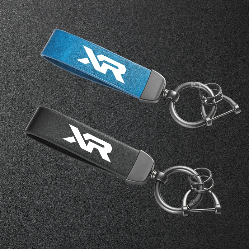 For Honda XR230MOTARD XR 230 250 400 125 Motorcycle High-Grade Leather Keychain Metal Keyring Accessories