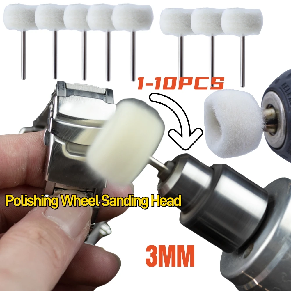 3 مللي متر عرقوب الصوف تلميع فرشاة جلخ طحن عجلة تلميع أدوات يدوية 1-10 قطعة ل دريمل دريل اليشم جلخ عجلة تلميع