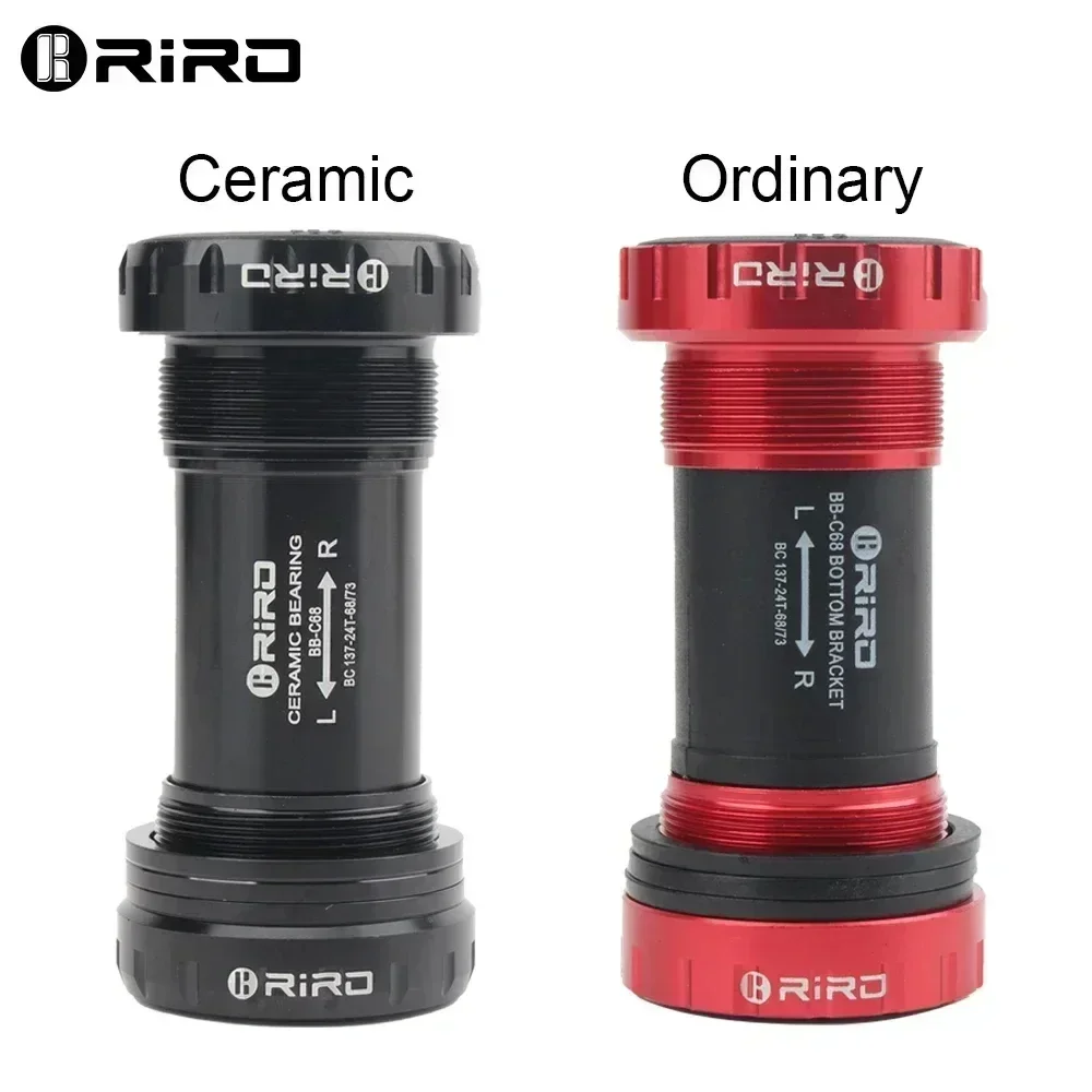 RIRO 68-73mm Central Movement Bicycle Bottom Bracket Mtb Hollowtech Central Movement Bike Ceramics BB for Shimano/SRAM Crankset