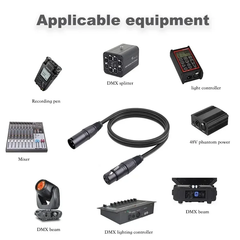 XLR Cable Karaoke Microphone Sound Cannon XLR Extension Cable for Audio Mixer Amplifiers Balanced Analog Audio 3Pin XLR Cord