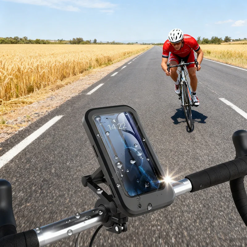 

Водонепроницаемый держатель для телефона на мотоцикл/велосипед, универсальный, для GPS, поворот на 360 градусов ° Поворотный регулируемый держатель для телефона на мотоцикл