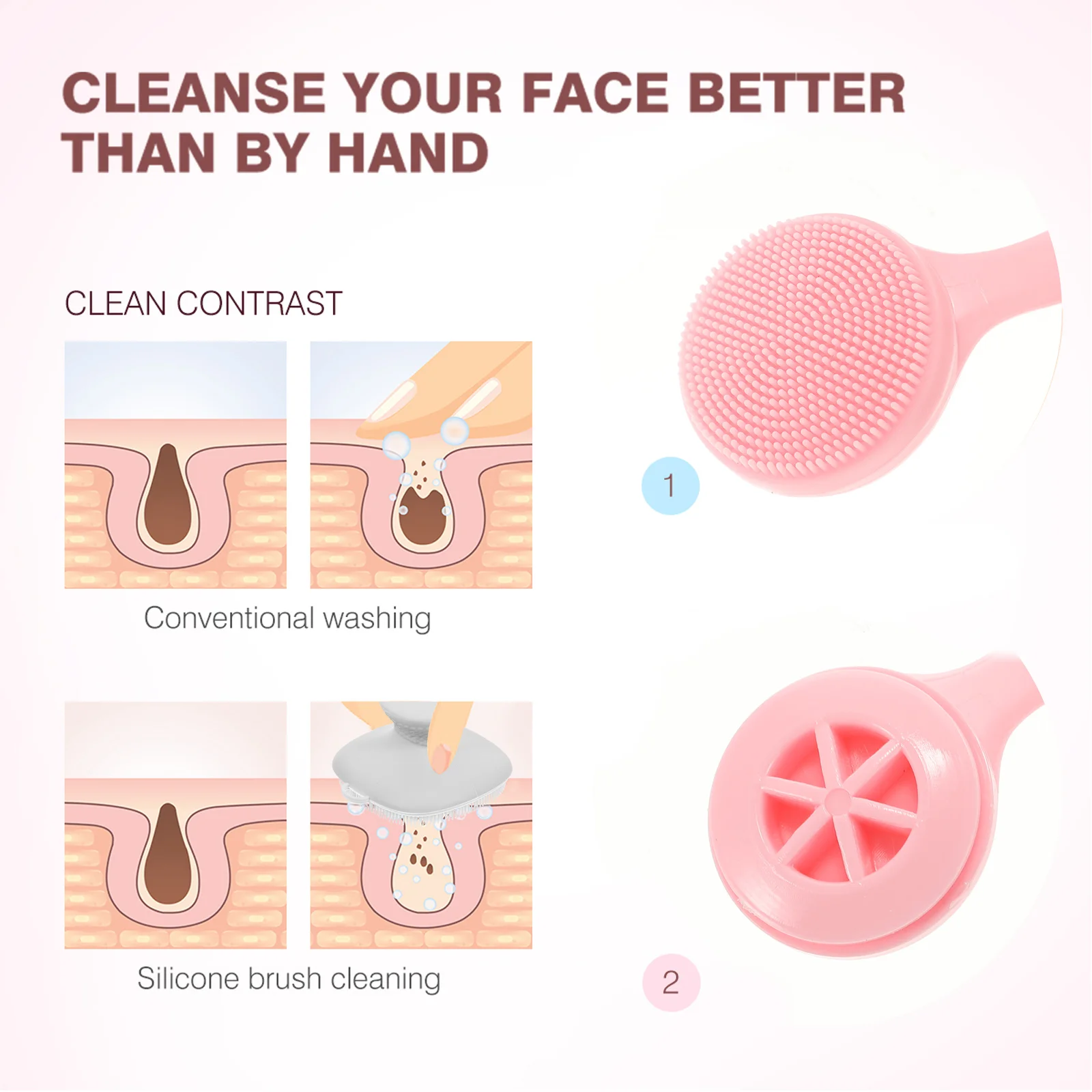 3 stuks siliconen gezichtsborstel handheld gezichtsreinigingshulpmiddel duurzaam zacht mee-eter verwijderen exfoliërende massageborstel voor vrouwen