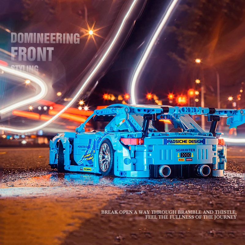 1388 szt. Zestaw klocków do budowania samochodu wyścigowego GT3 RS - zestaw modeli samochodów sportowych dla dorosłych, zabawki z klocków technologicznych, prezenty dla dzieci i chłopców