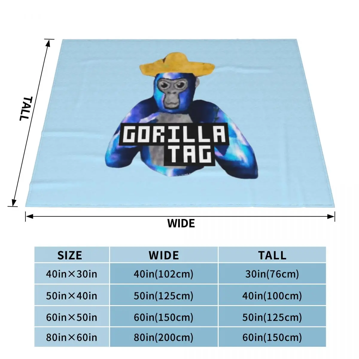 Gorilla Tag Yellow Hat Gorilla Tag Merch Men Women Shirt Boy Girl Young Shirt Hoodie Long Sleeve Sweatshirt Throw Blanket