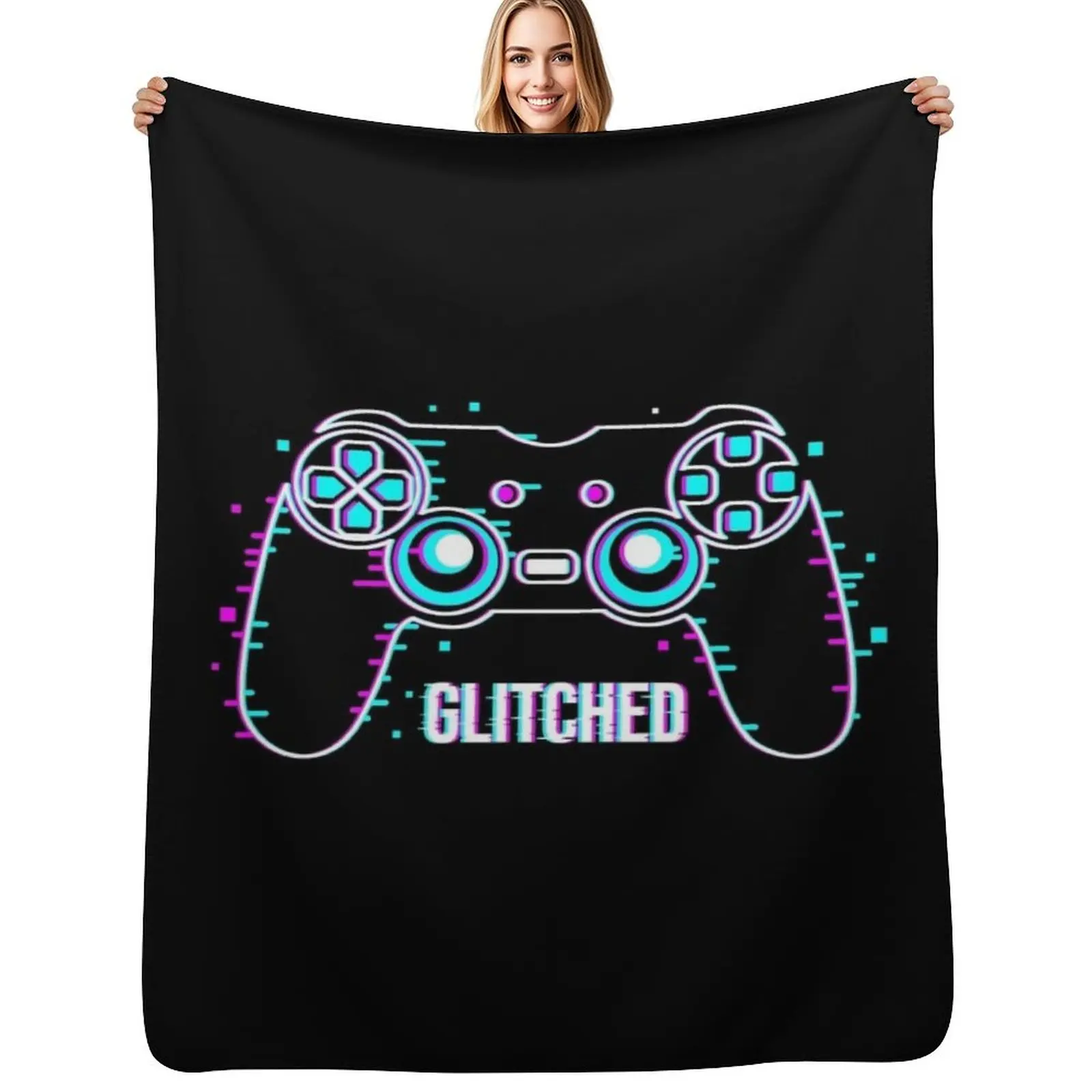 Controlador de videojuegos - Manta anti-desprendimiento con diseño de control de videojuegos, suave y afelpada para el hogar