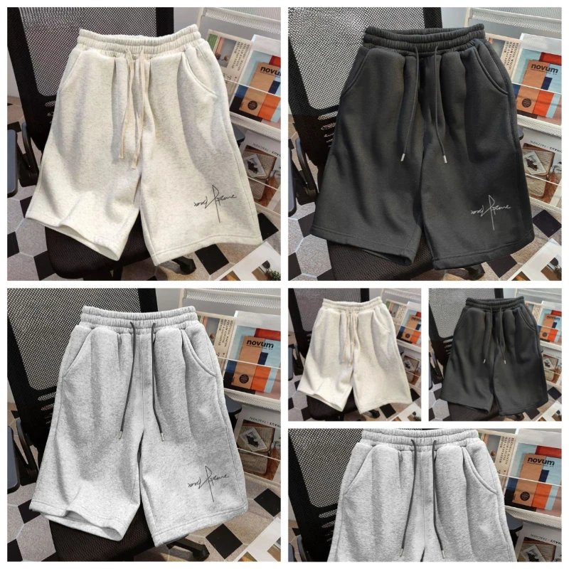 

American Street Summer Trend Sports Cotton Shorts Casual and Versatile Straight-leg Pants Loose Drawstring Shorts Unisex