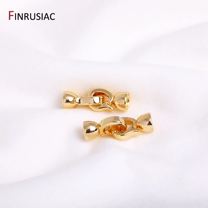 18K Gold Plated Brass Pearl Clasps For Jewelry Making Supplies, Bracelet Nacklace Connectors Jewelry Accessories Wholesale