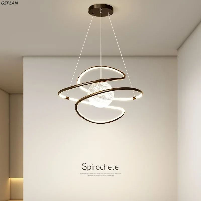 Esszimmer Licht Pendel leuchte Minimum moderne LED Schlafzimmer Licht Wohnzimmer Licht Ring einfachen Kronleuchter