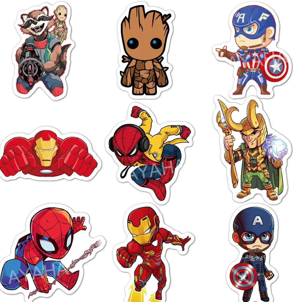 10/30/50/100pcs Disney The Avengers Super Hero Stickers Anime Decal Graffiti Laptop Car Motorcycle Cool Cartoon Sticker for Kids