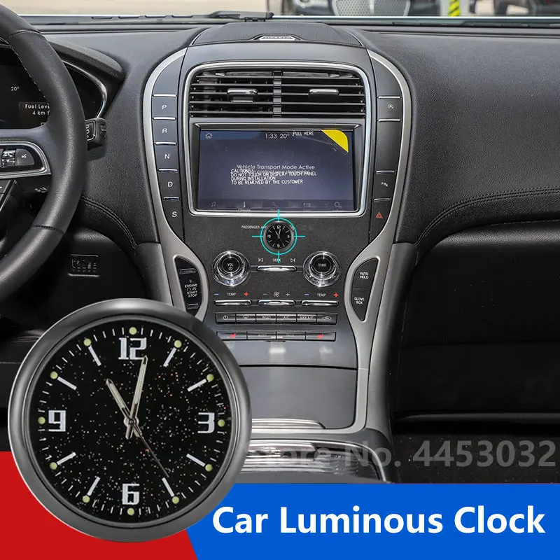 For Lincoln MKZ Continental Navigator MKC MKT Luminous Mini Watch Quartz Universal Car Clock Electronic Ornament Accessories